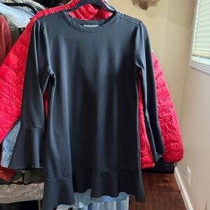 Michael Stars Women’s Knit Ponte Flounce Black Dress size S